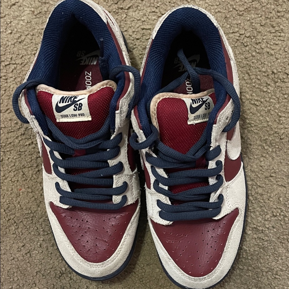 Nike SB Dunks- Burgundy and White